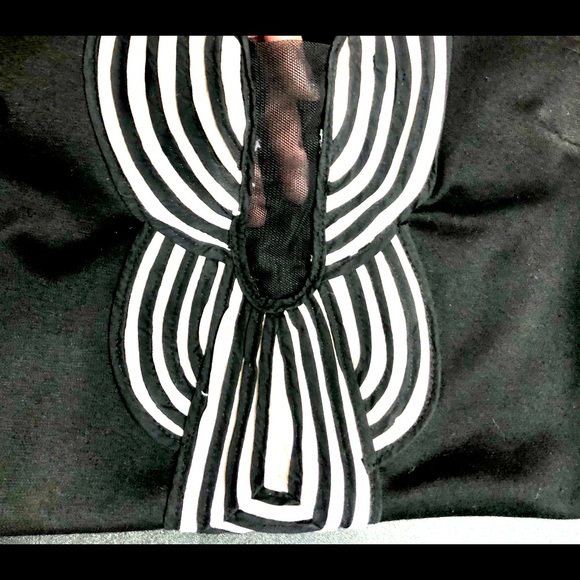 WINDSOR strapless black mini dress with white detail and mesh cleavage size M - Picture 6 of 11